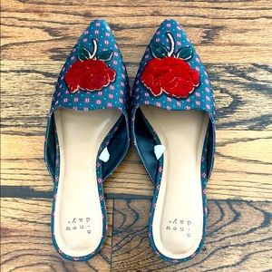 Embroidered Slides Sz 9